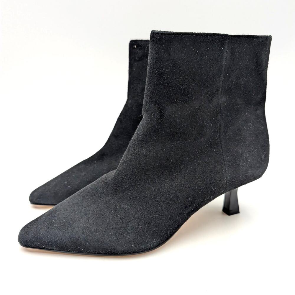 Marc Fisher LTD Kolton Kitten Heel Bootie Side Zip Womens Black Size US5M EU35.5